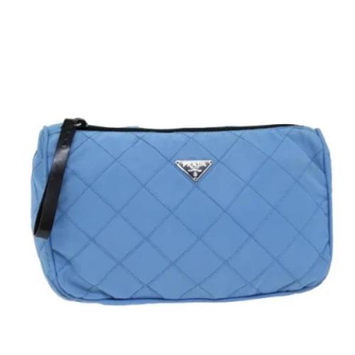 Pre-owned Nylon pouches Prada Vintage , Blue , Dames