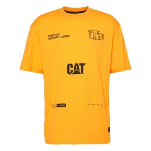 T-shirt CAT , Orange , Heren