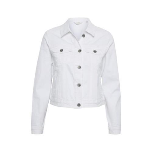 Denim Jack Cream , White , Dames