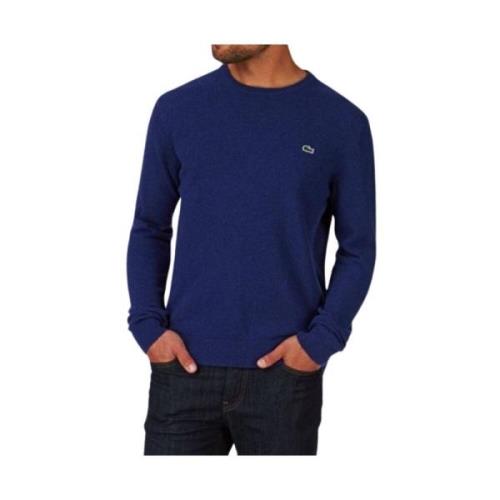 Paarse Sweatshirt Stijlvol Comfortabel Herenkleding Lacoste , Blue , H...