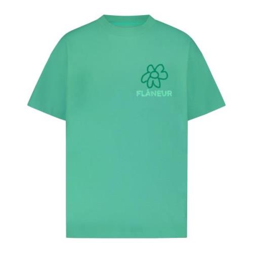 Bloem Doodle T-shirt Groen Flaneur Homme , Green , Heren