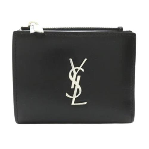 Pre-owned Leather wallets Yves Saint Laurent Vintage , Black , Dames