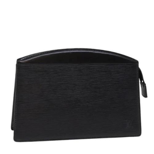 Pre-owned Leather clutches Louis Vuitton Vintage , Black , Dames