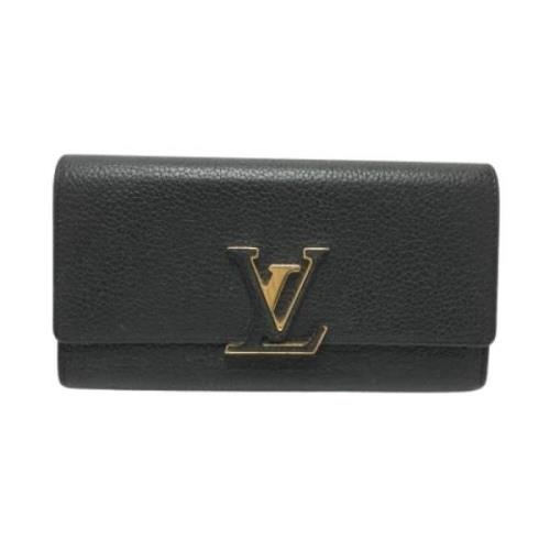 Pre-owned Leather wallets Louis Vuitton Vintage , Black , Dames