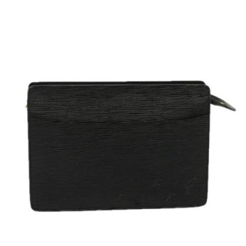 Pre-owned Leather clutches Louis Vuitton Vintage , Black , Dames