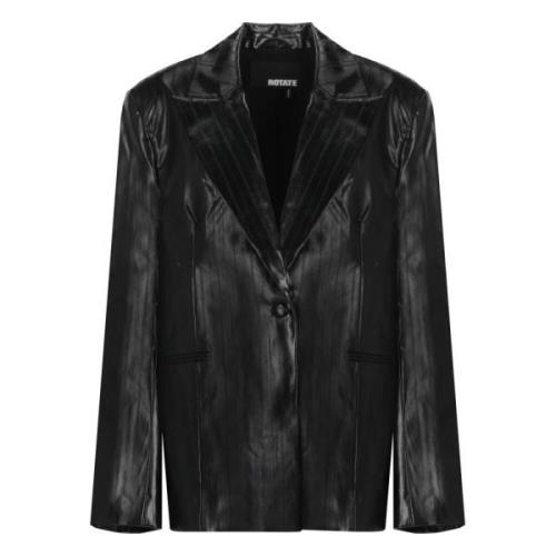 Zwarte Viscose Blazer Peak Revers Rotate Birger Christensen , Black , ...