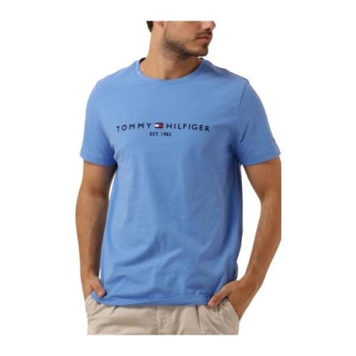 Heren Polo T-shirts Logo Tee Tommy Hilfiger , Blue , Heren