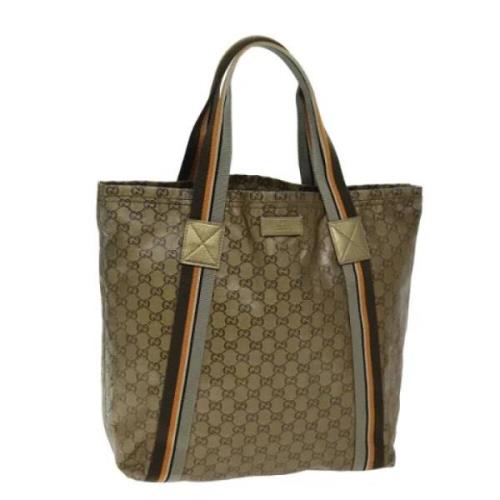 Pre-owned Canvas totes Gucci Vintage , Beige , Dames