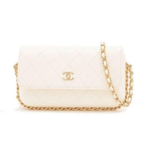 Pre-owned Leather chanel-bags Chanel Vintage , White , Dames