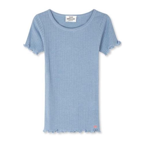 Poederblauwe Trixy Top & T-shirt Mads Nørgaard , Blue , Dames