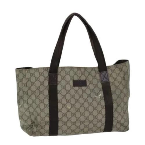 Pre-owned Leather totes Gucci Vintage , Beige , Dames