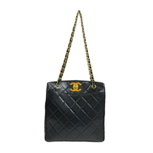 Pre-owned Leather chanel-bags Chanel Vintage , Black , Dames