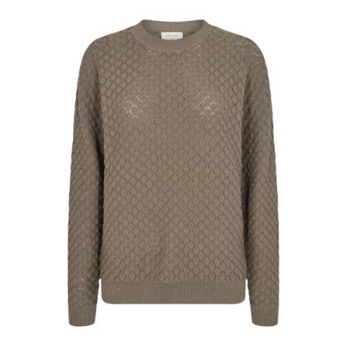 Round-neck Knitwear Freequent , Brown , Dames