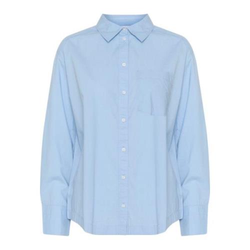 Zacht Chambray Oversized Overhemdblouse Saint Tropez , Blue , Dames