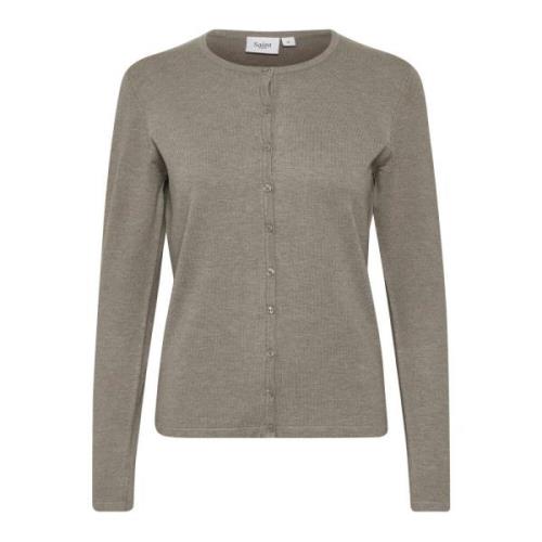 Eenvoudige Cardigan met Knoopsluiting Saint Tropez , Gray , Dames