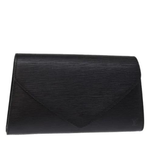 Pre-owned Leather clutches Louis Vuitton Vintage , Black , Dames