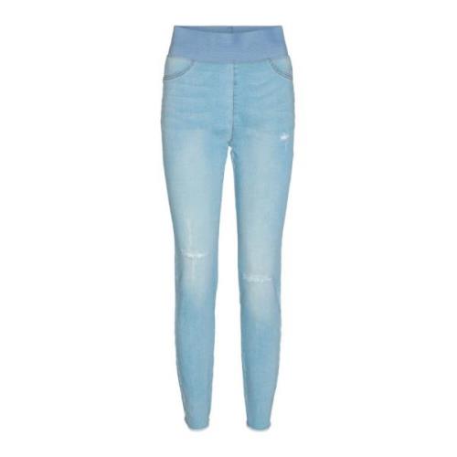 Versleten jeans met elastische tailleband en rafelige zoom Freequent ,...