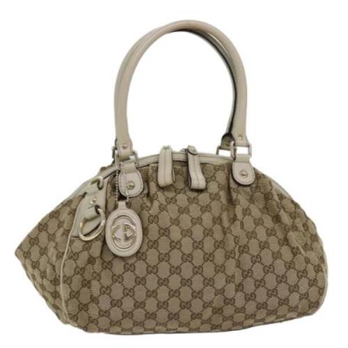 Pre-owned Canvas handbags Gucci Vintage , Beige , Dames