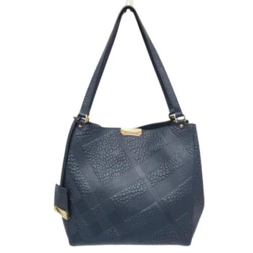 Pre-owned Leather totes Burberry Vintage , Blue , Dames