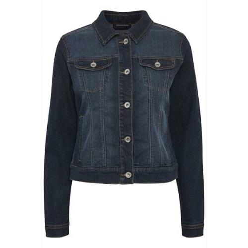 Denim Jack Cream , Blue , Dames