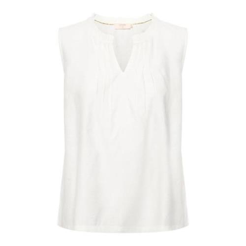 Witte Ruffle Top Crliselin Blouse Cream , White , Dames