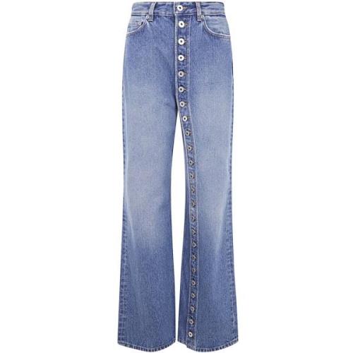 Vintage Blauwe Denim Jeans met Beenknopen Jean Paul Gaultier , Blue , ...