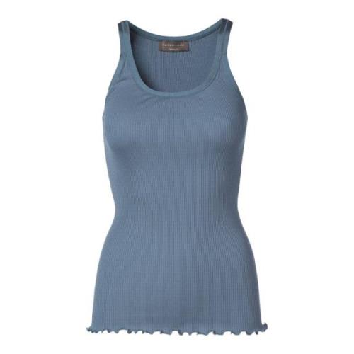 Zijden Top, Paris Blue, Satijnen Rand Rosemunde , Blue , Dames