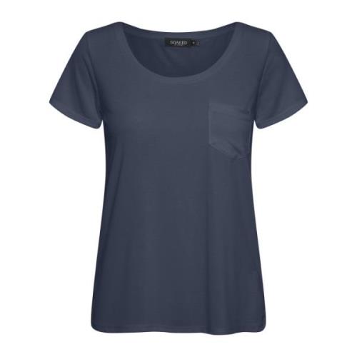 Marineblauw Zak T-shirt Top Soaked in Luxury , Blue , Dames