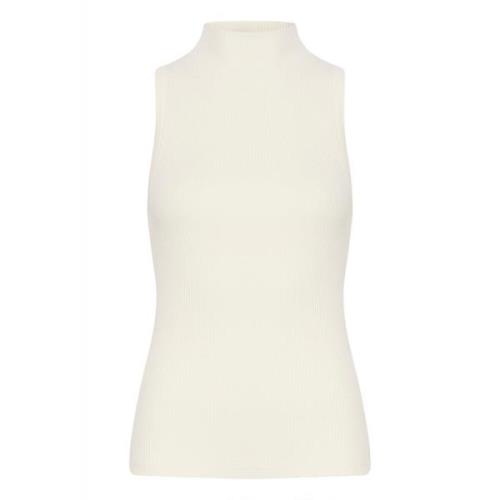 Hoge Hals Top Whisper White Soaked in Luxury , White , Dames