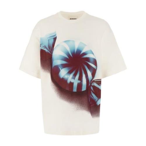 Casual Katoenen T-Shirt Jil Sander , White , Heren