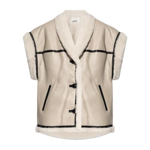 Leren vest Medilia Isabel Marant , Beige , Dames