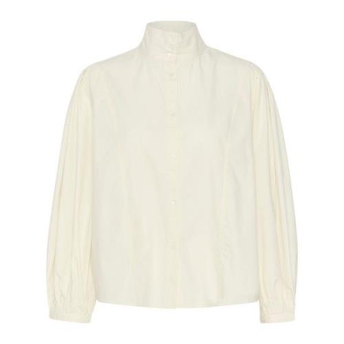 Witte Whisper Shirt met Pofmouwen Soaked in Luxury , White , Dames