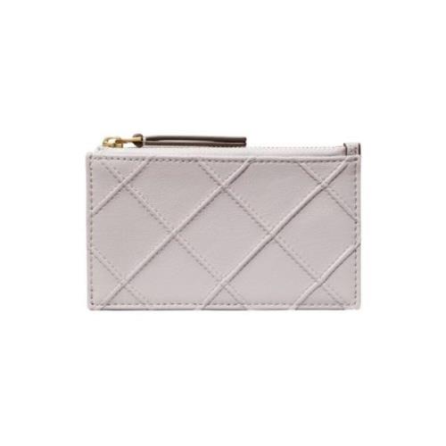 Zachte Nappa Leren Ritskaarthouder Tory Burch , Gray , Dames