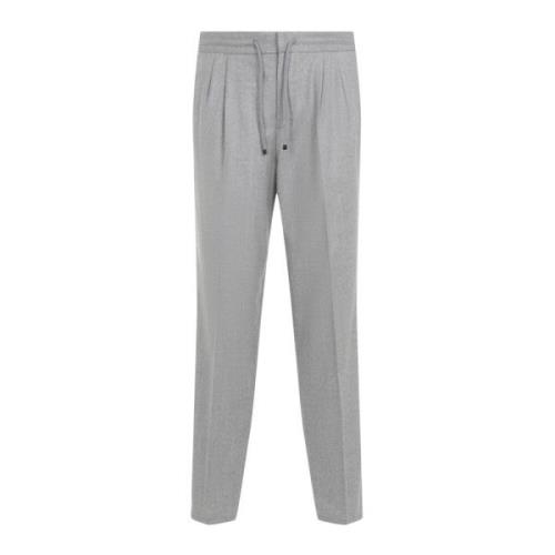 Trekkoord Wol Joggers Brunello Cucinelli , Gray , Heren