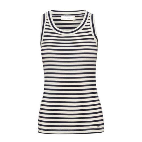 Gestreepte tanktop T-shirt Whisper White/Marine Blue InWear , Multicol...