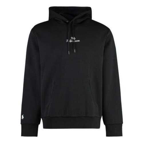 Geribbelde Katoenen Hoodie Ralph Lauren , Black , Heren