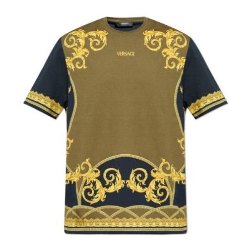 T-shirt met print Versace , Green , Heren