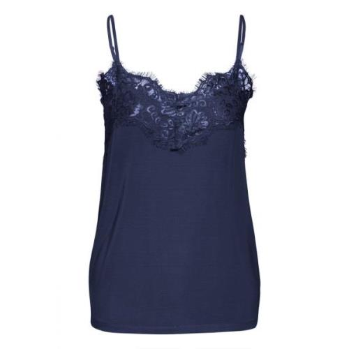 Sleeveless Tops Soaked in Luxury , Blue , Dames