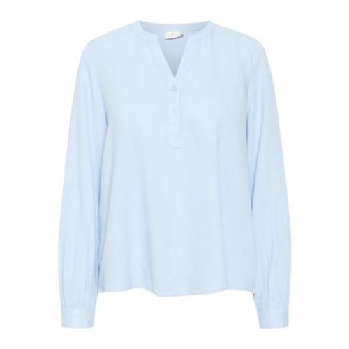 Eenvoudige Kamilia Blouse Top Kaffe , Blue , Dames