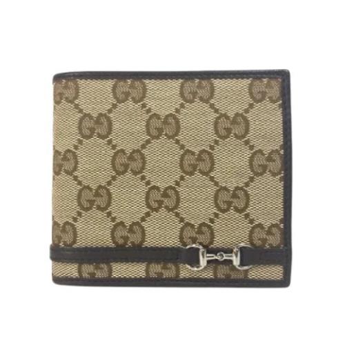 Pre-owned Leather wallets Gucci Vintage , Beige , Dames