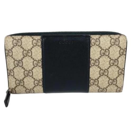 Pre-owned Canvas wallets Gucci Vintage , Beige , Dames