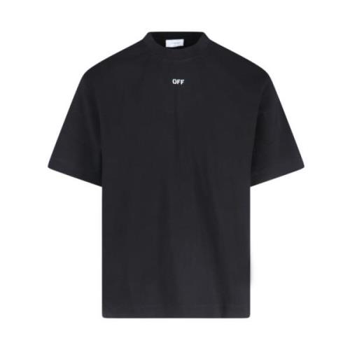 Zwart Logo T-shirt en Polo Off White , Black , Heren