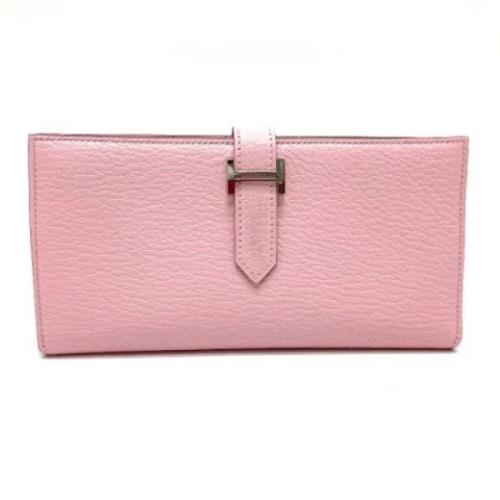 Pre-owned Leather wallets Hermès Vintage , Pink , Dames