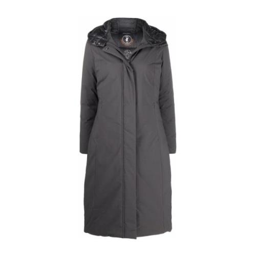 Khaleesi Hooded Lang Jas Save The Duck , Gray , Dames