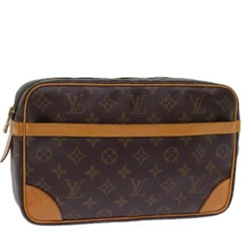 Pre-owned Canvas clutches Louis Vuitton Vintage , Brown , Dames