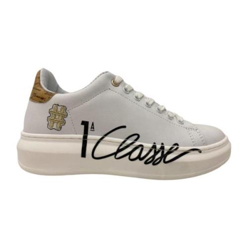 Witte Leren Sneakers met Inzetstukken Alviero Martini 1a Classe , Whit...