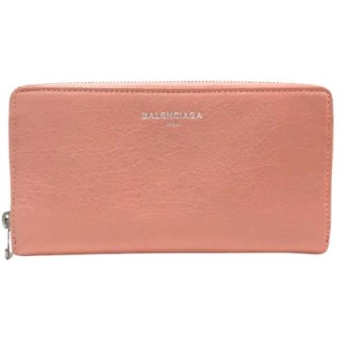 Pre-owned Leather wallets Balenciaga Vintage , Pink , Dames