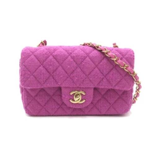 Pre-owned Leather chanel-bags Chanel Vintage , Purple , Dames