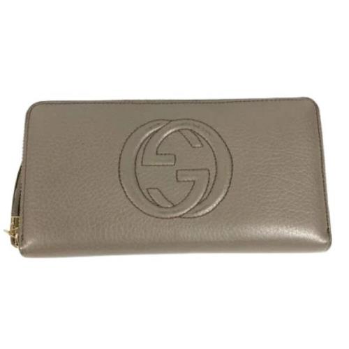 Pre-owned Leather wallets Gucci Vintage , Beige , Dames