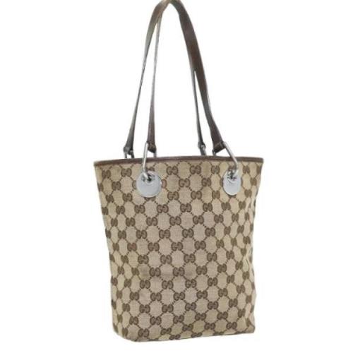 Pre-owned Canvas totes Gucci Vintage , Beige , Dames